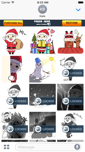 Merry Christmas Cartoon Stickers for iMessage Free(圖2)-速報App