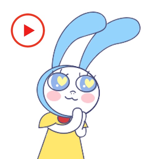 Rabbit Girl Face - Animated Stickers icon