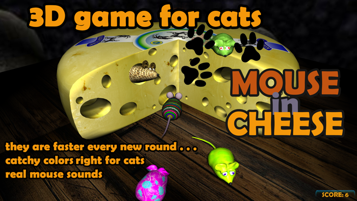 Mouse in Cheese - 3D game for cats