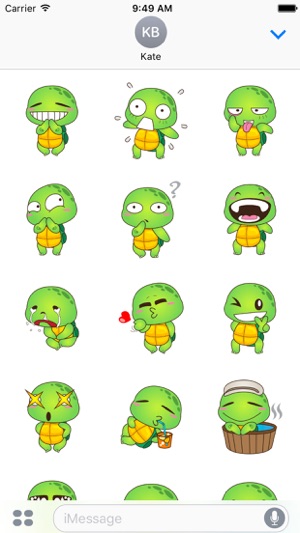 Pura the funny turtle for iMessage Stick