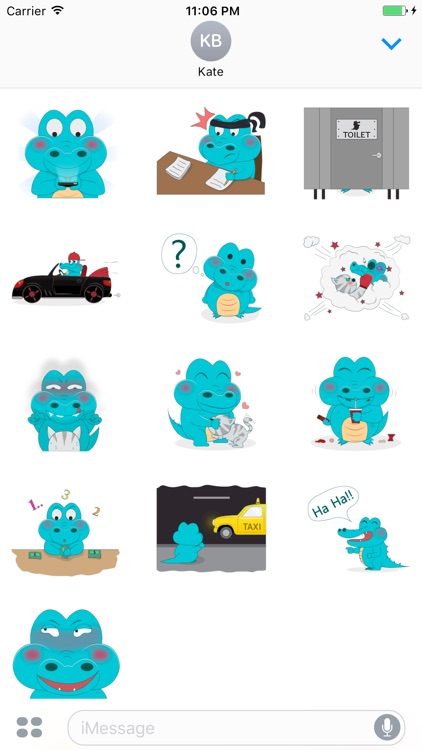 Charly The Lovely Aqua Crocodile Sticker