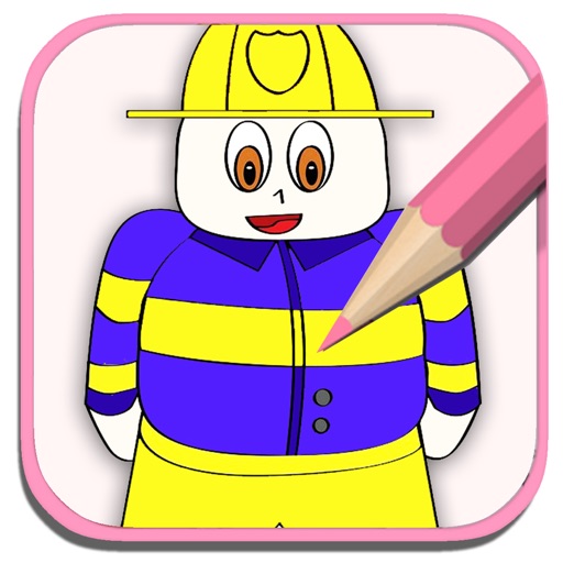 Coloring Kids Game For Tiny Fireman Education