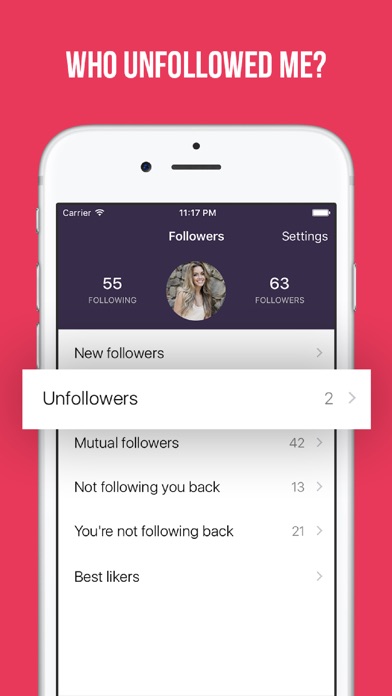 unfollowers followers tracker for instagram screenshot on ios - instagram follower tracker browser