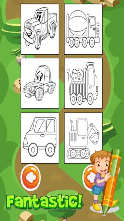 Vehicles coloring pages for kindergarten activitie screenshot-4