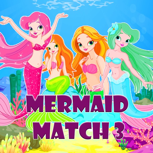 Mermaid Match 3 Puzzle-Mermaid Drag Drop Line Game Icon
