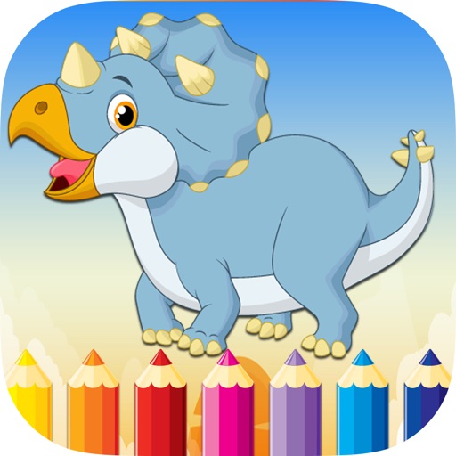 Paint Coloring Book Dinosaur All Pages Colorful icon