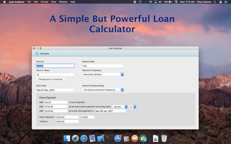 Loan Analyzer Screenshot