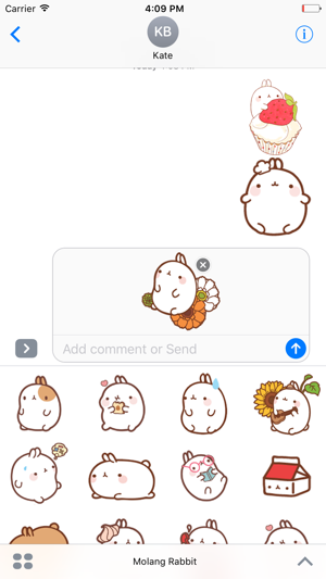 Molang Rabbit - Emoji - Emoticons - Stic