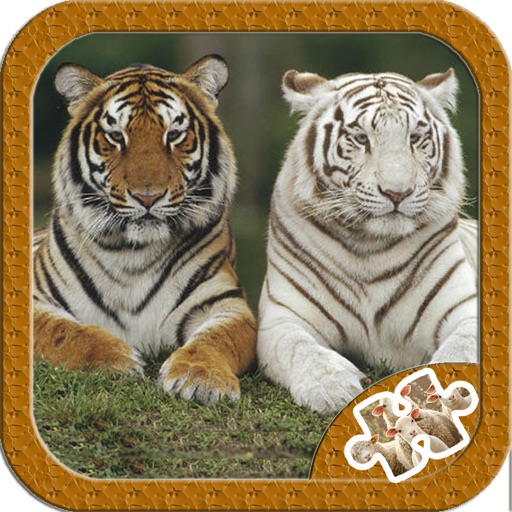 Animals in forest jigsaw puzzle games for kids icon