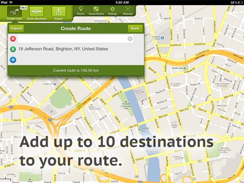 Routes; Maps and Places HD screenshot 2