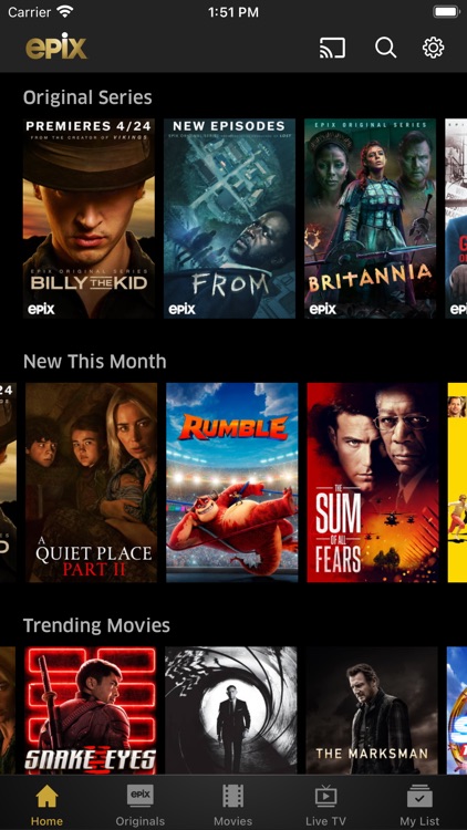 EPIX Stream with TV Package