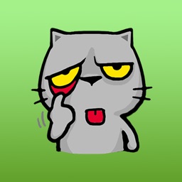 Snubbs The Grey Cool Cat Sticker