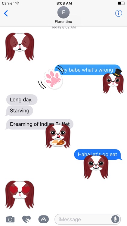Red Sable Japanese Chin Stickers for iMessage
