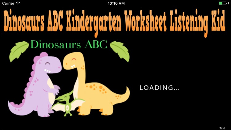 Dinosaurs ABC Kindergarten Worksheet Listening Kid