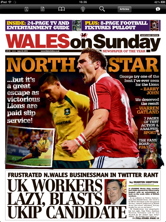 Wales on Sunday Newspaper screenshot-0