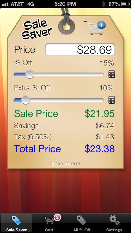 Sale Saver - Percent Off / Shopping Calculator
