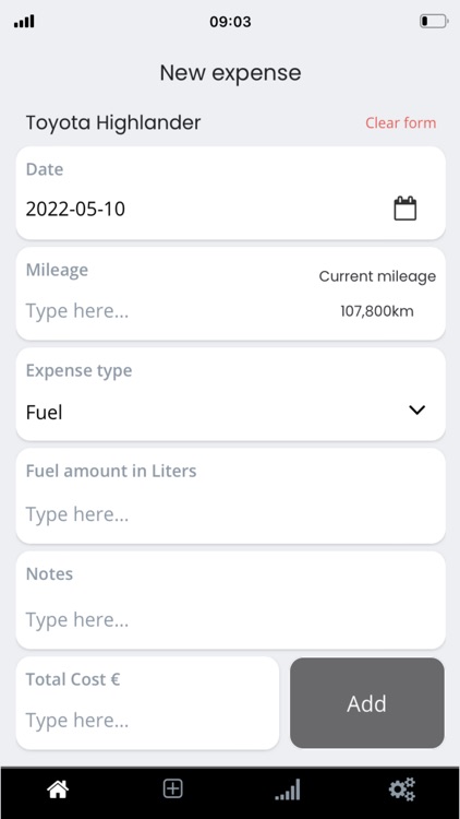 Car expenses tracker Lite