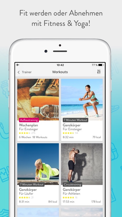Fitness und Yoga Workouts mit Portable Training