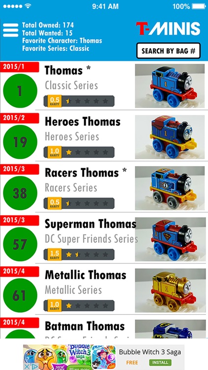 Thomas and friends sales minis list