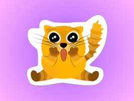 Stickers with a very sweet cat will love not only you