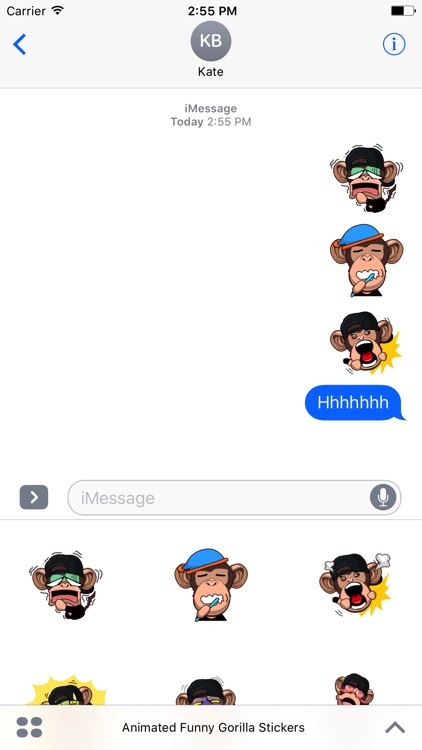 Animated Funny Gorilla Stickers For iMessage