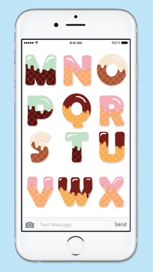 Ice Cream Letters and Numbers Sticker Pack(圖4)-速報App