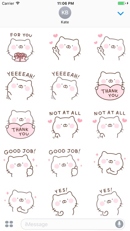 Mina The Pink Cat English Sticker