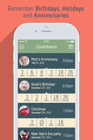 Countdown Cal: Event Reminders for Special Days screenshot 2