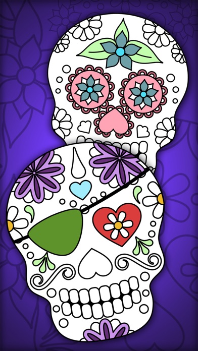 Mexican Sugar Skull Mask – Coloring Pages screenshot 2