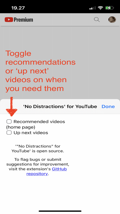 "No Distractions" for YouTube