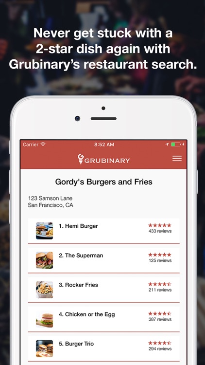 Grubinary - Find and Rate the Best Food Near You