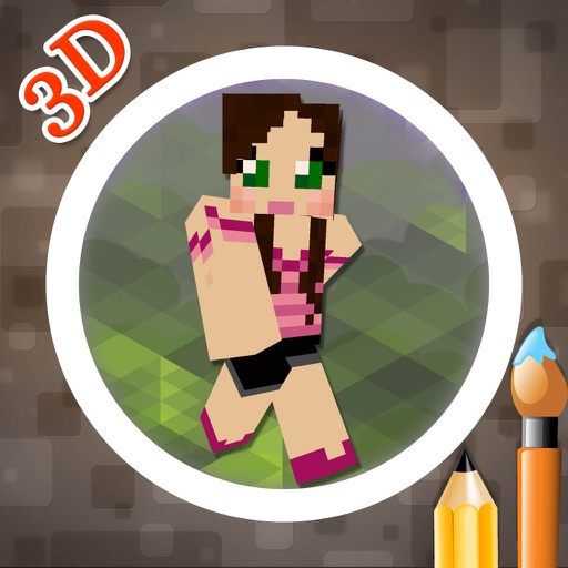 Custom 3D Girls Skin Studio for Minecraft PE+PC icon