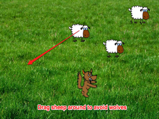 Awesome Wolf vs Small Sheep, game for IOS
