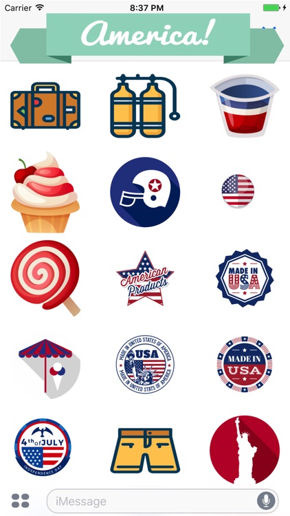 Fourth of July Stickers for Messaging