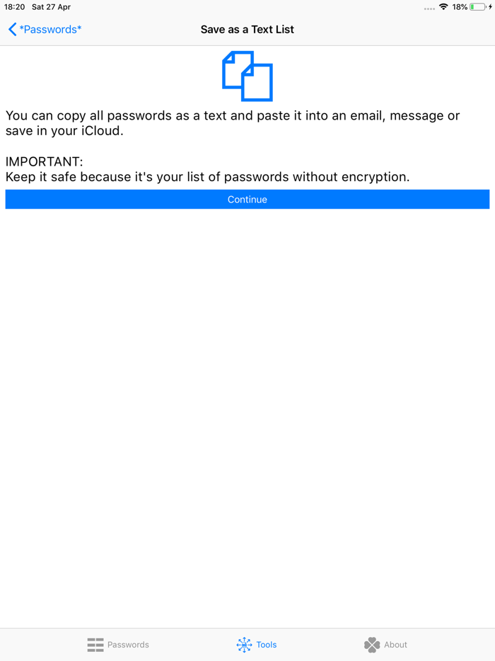 Passwords Select  Paste
