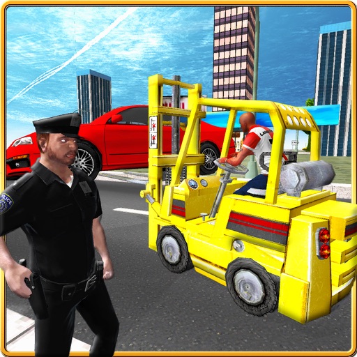 City Police Forklift Game 3D Icon