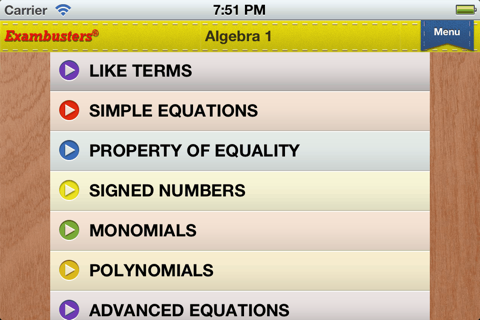 NY Regents Integrated Algebra Cards Exambusters screenshot 2