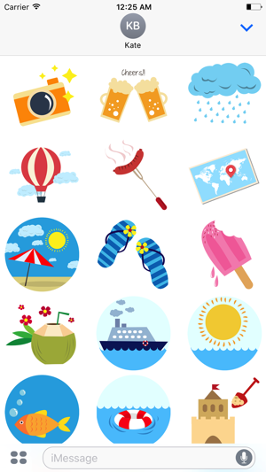 Summer Beach Animated Stickers