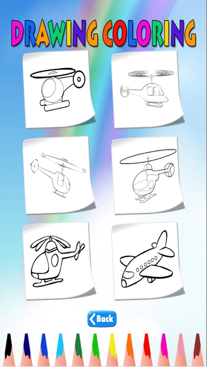 Helicopter Coloring Book - Learn Painting Plane