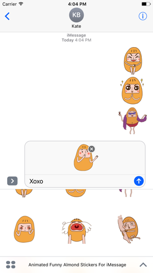 Animated Funny Almond Stickers For iMessage(圖3)-速報App