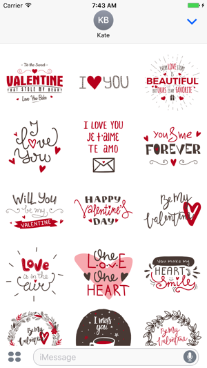 Be My Valentine for iMessage Stickers(圖3)-速報App