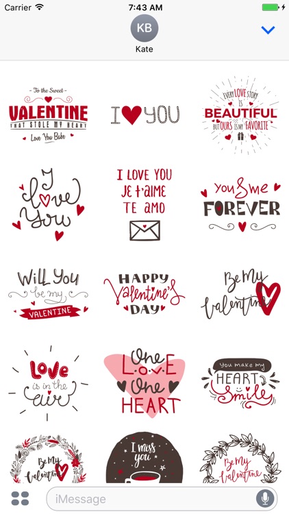 Be My Valentine for iMessage Stickers