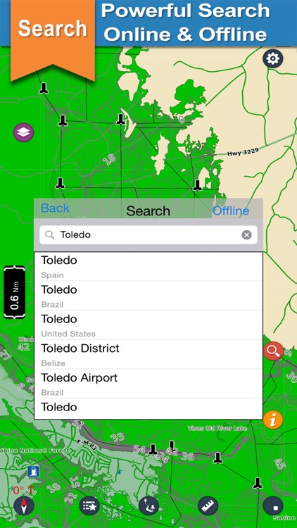 Toledo Bend & Sabine chart for lake & park trails screenshot-3