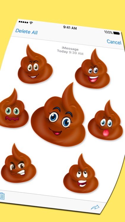 Cute Poop Expressions Emoticons Emojis Stickers