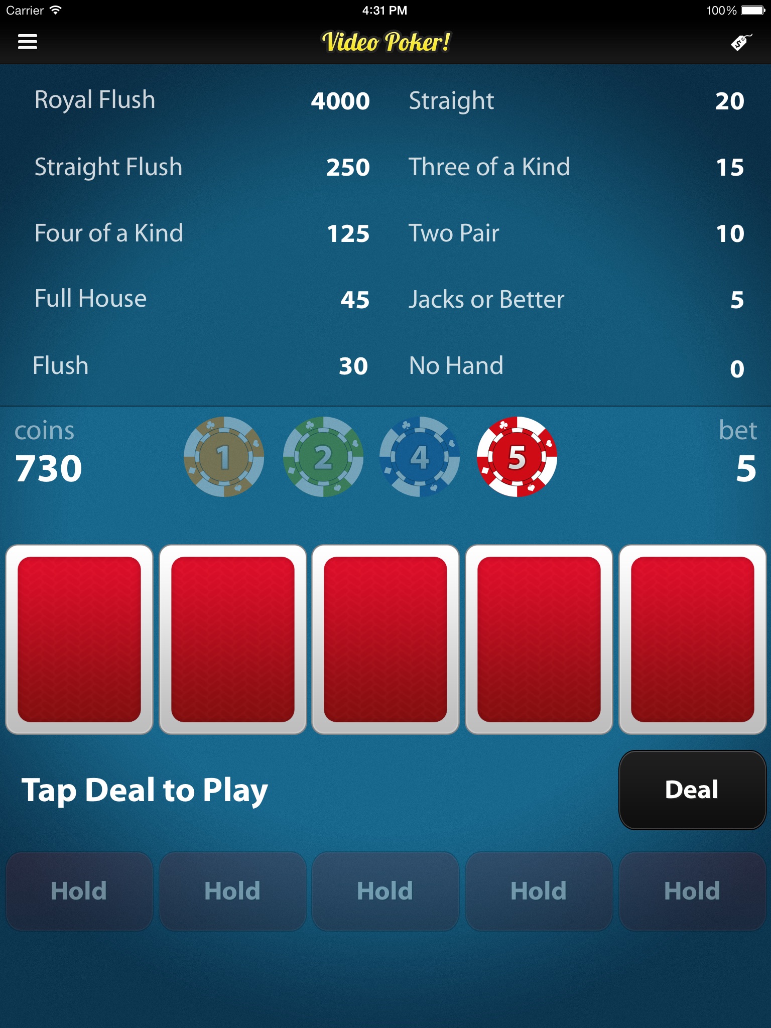 Video Poker! screenshot 2