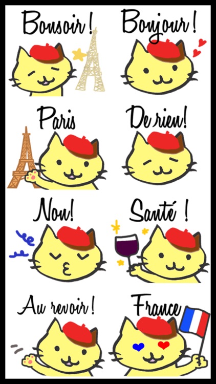 French Cat Sticker Pack