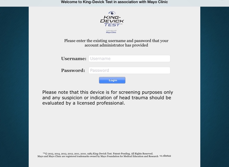 King-Devick Test in association with Mayo Clinic