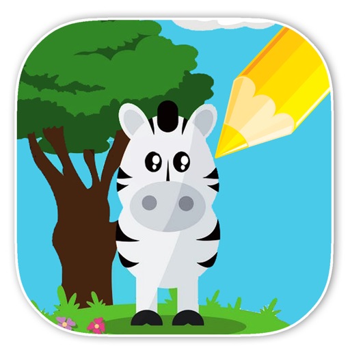Kids Coloring Book For Zebra Animal Game Edition Icon