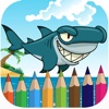 Shark coloring book for kids games