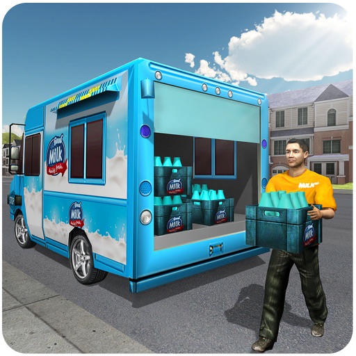 Milk Delivery Van – Trailer Truck Driver Icon